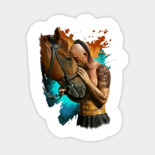 cossack with horse Sticker